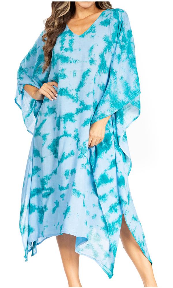 Tie Dye Caftan Dress Cover Up