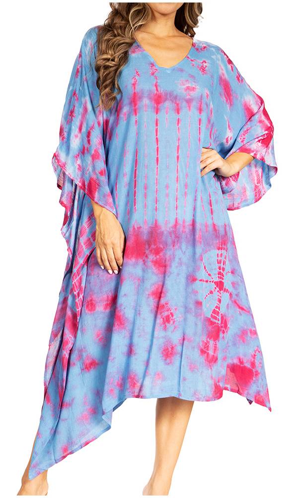 Tie Dye Caftan Dress Cover Up
