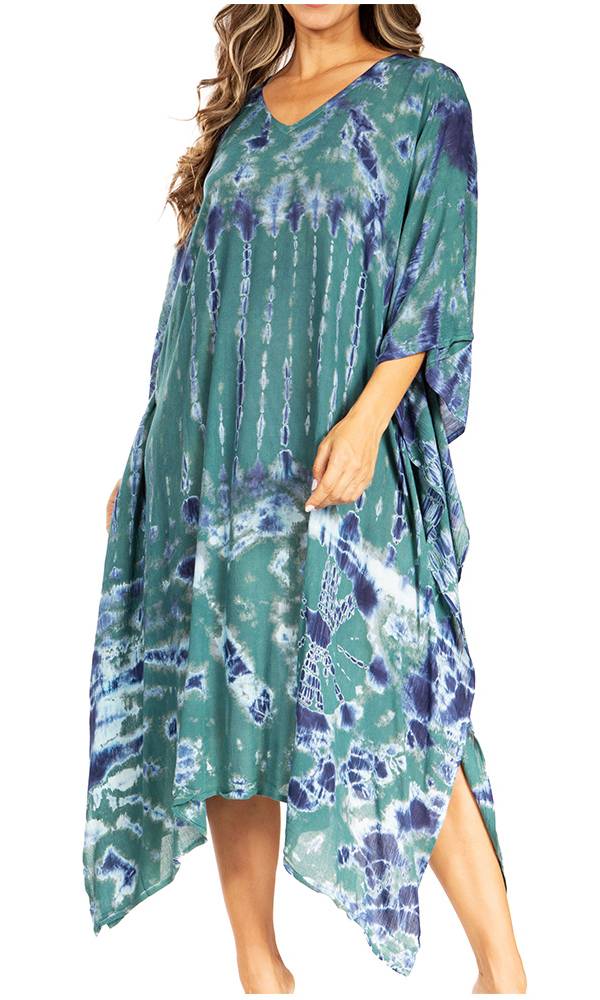 Tie Dye Caftan Dress Cover Up