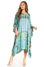 Tie Dye Caftan Dress Cover Up