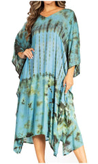 Tie Dye Caftan Dress Cover Up