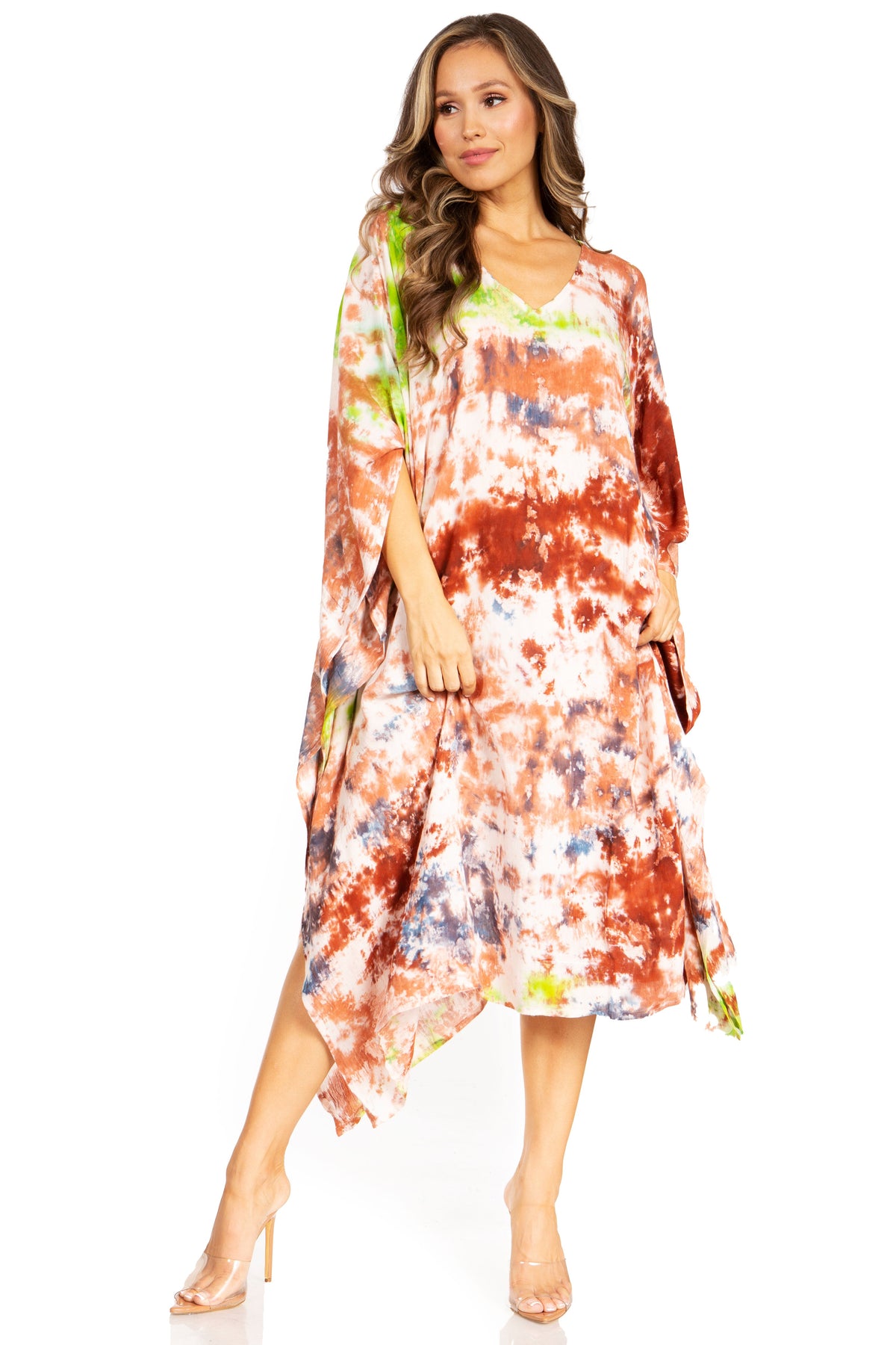Tie Dye Boho Caftan Dress