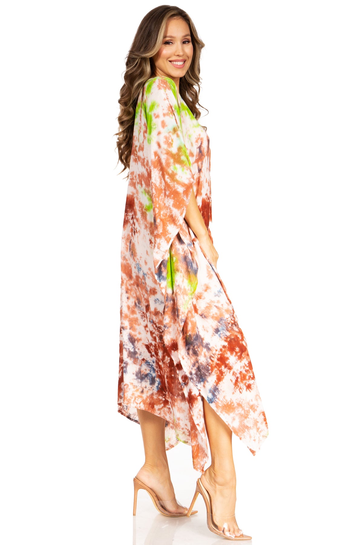 Tie Dye Boho Caftan Dress