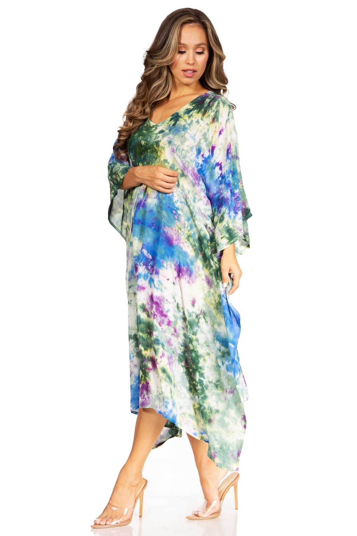 Tie Dye Boho Caftan Dress