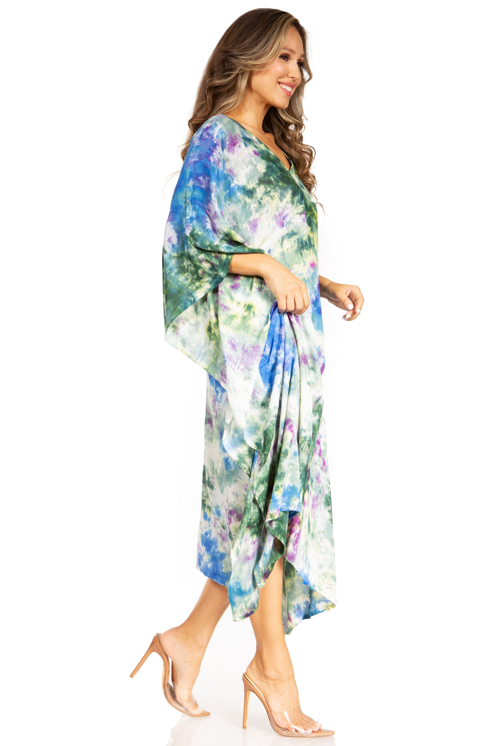 Tie Dye Boho Caftan Dress