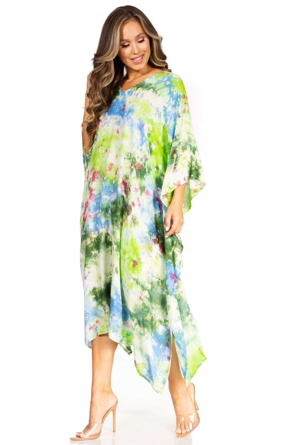 Tie Dye Boho Caftan Dress