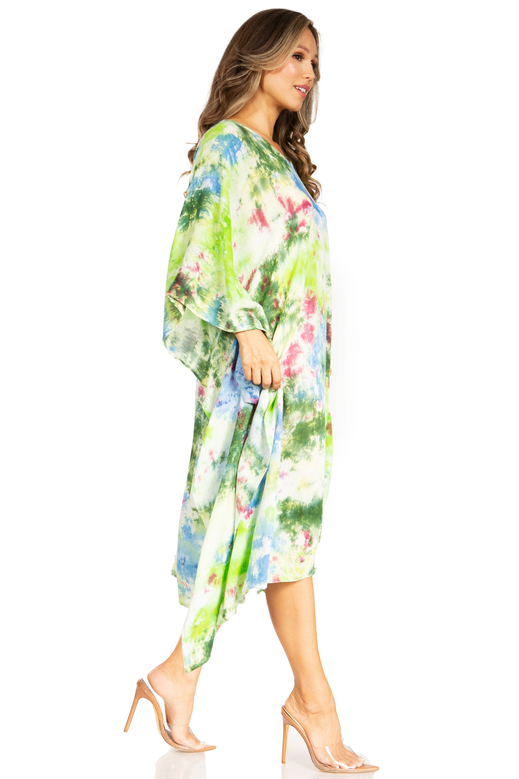 Tie Dye Boho Caftan Dress
