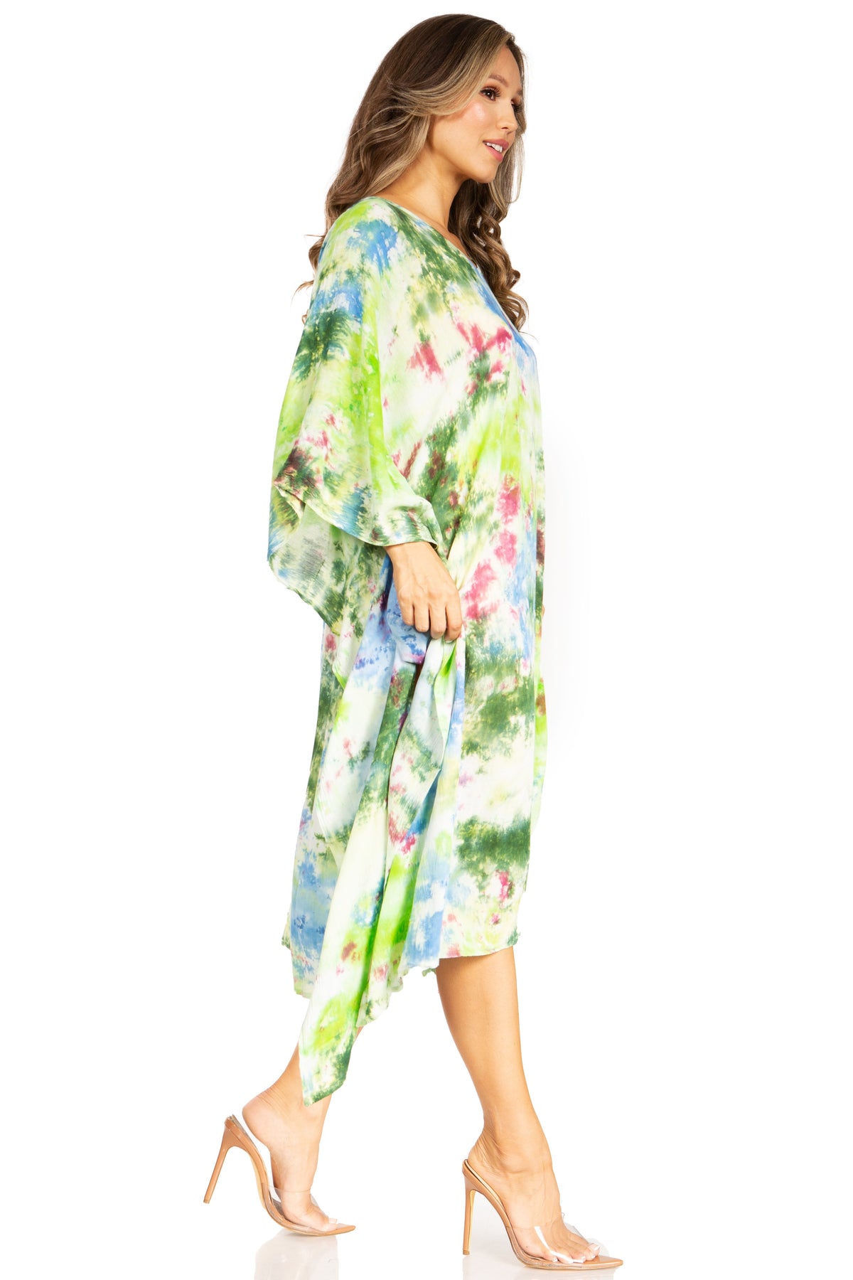 Tie Dye Boho Caftan Dress
