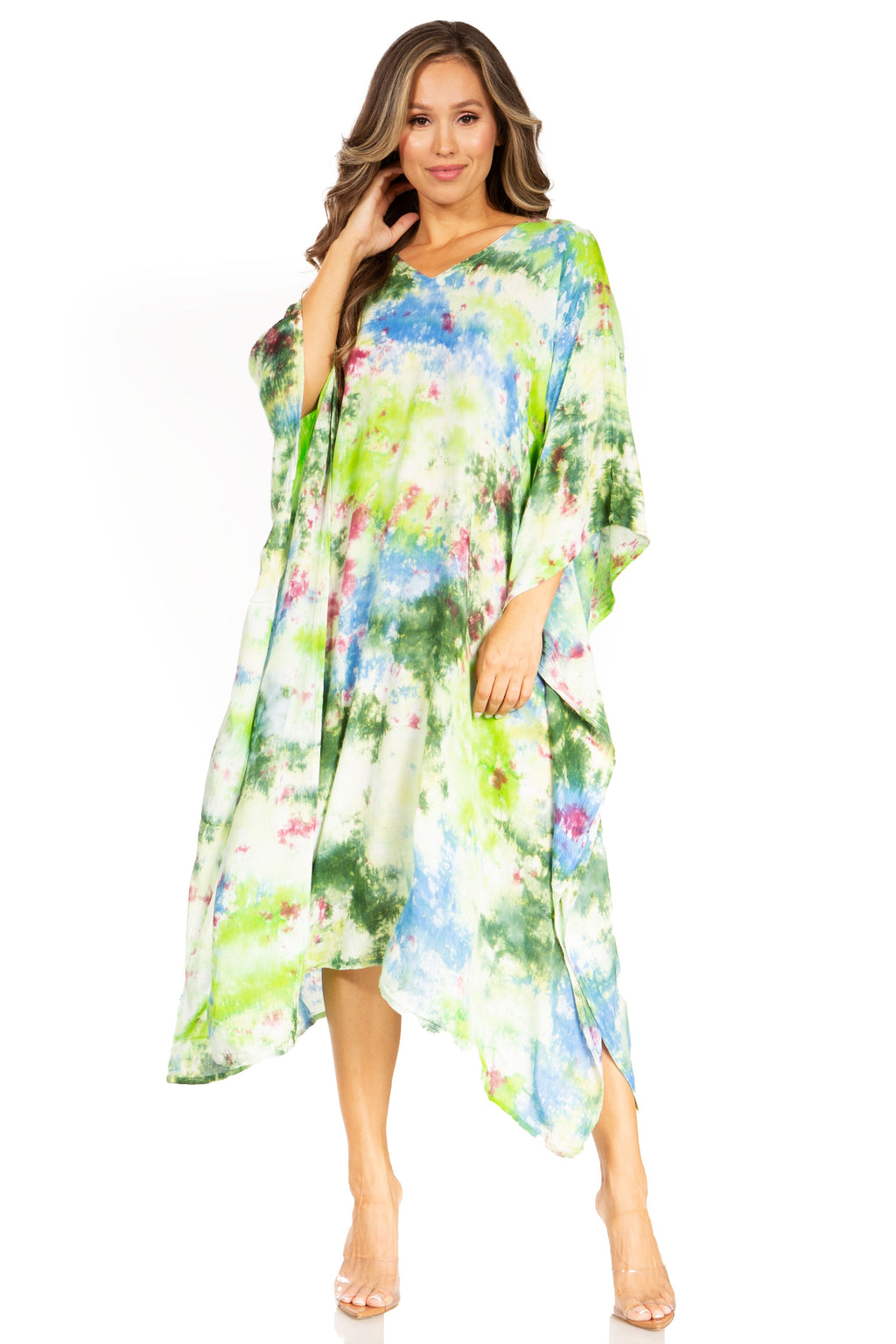 Tie Dye Boho Caftan Dress