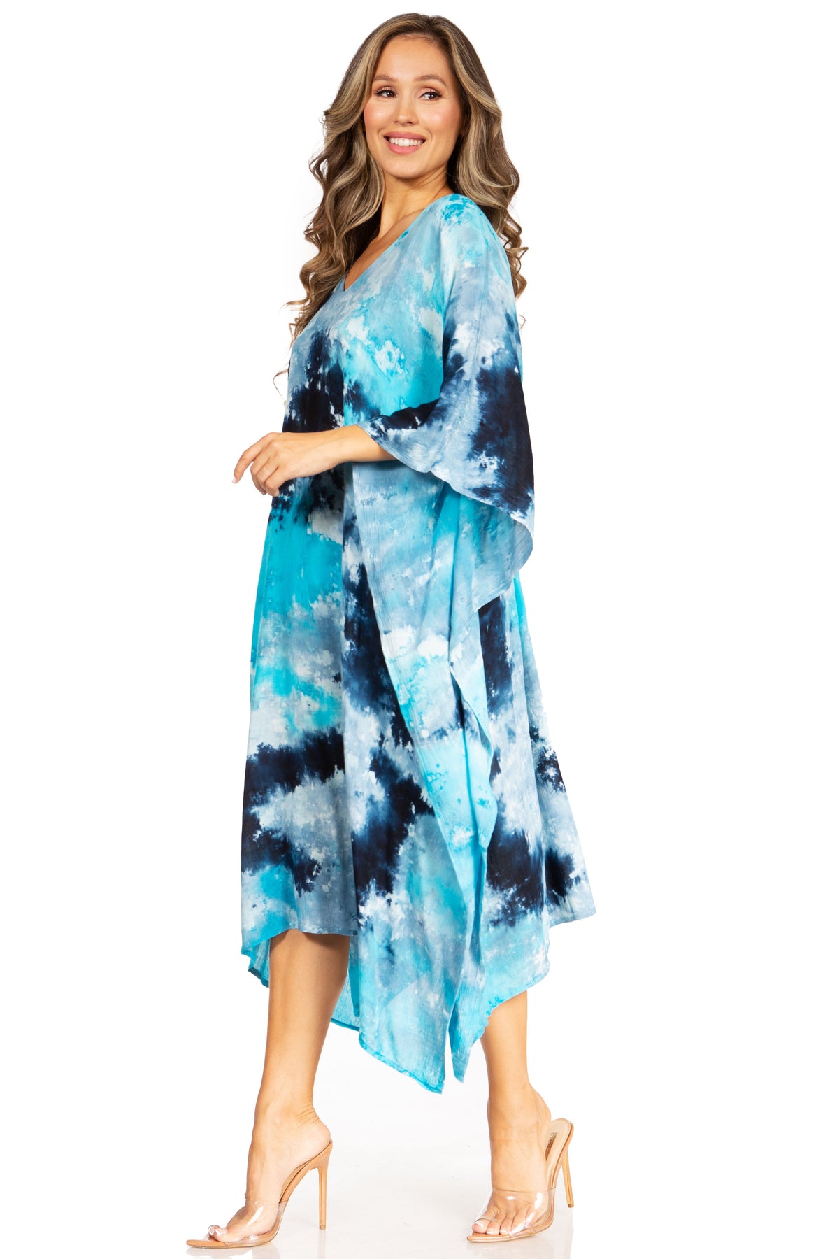 Tie Dye Boho Caftan Dress