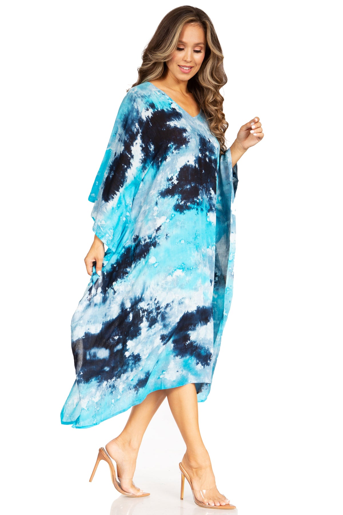 Tie Dye Boho Caftan Dress