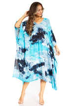 Tie Dye Boho Caftan Dress