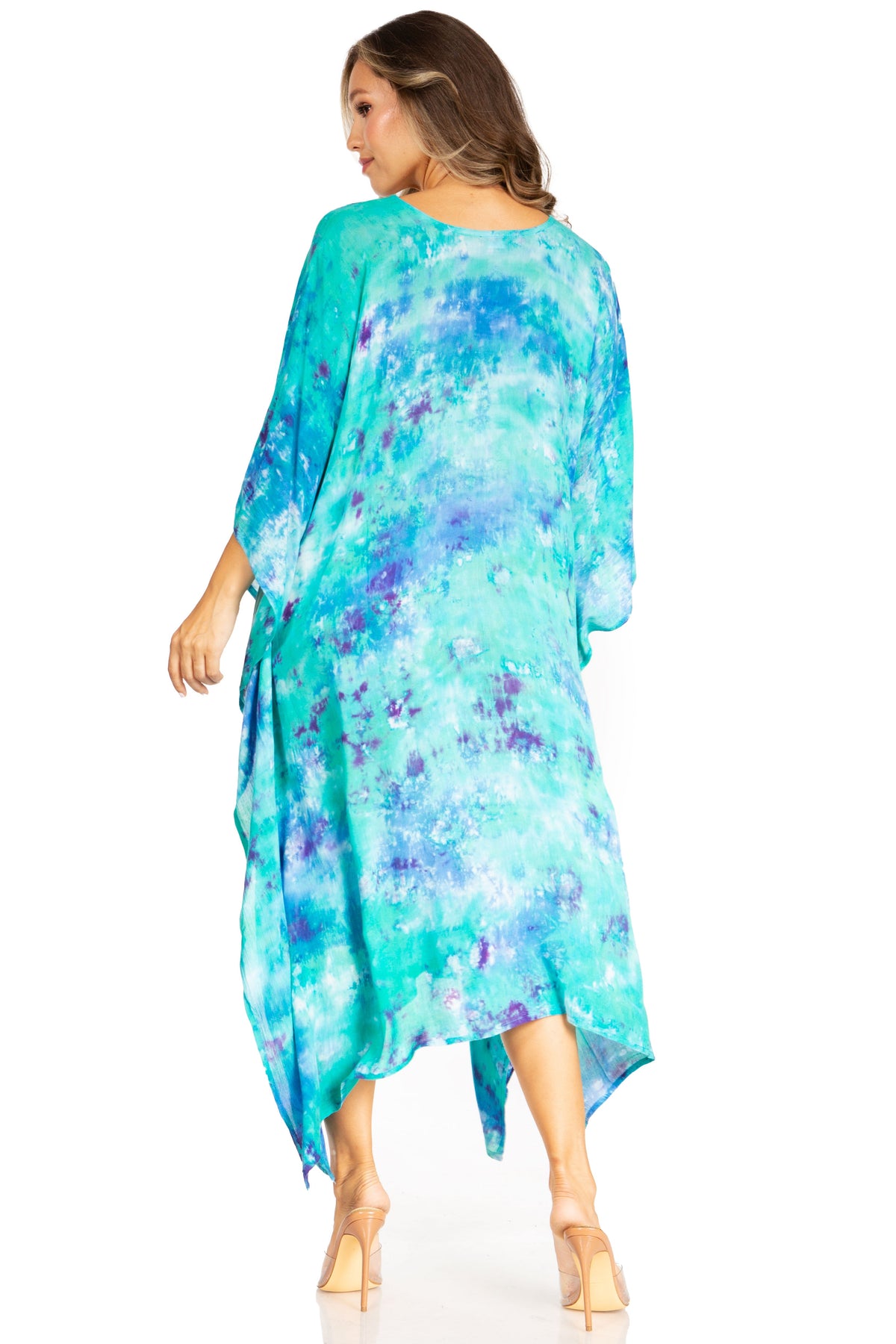 Tie Dye Boho Caftan Dress