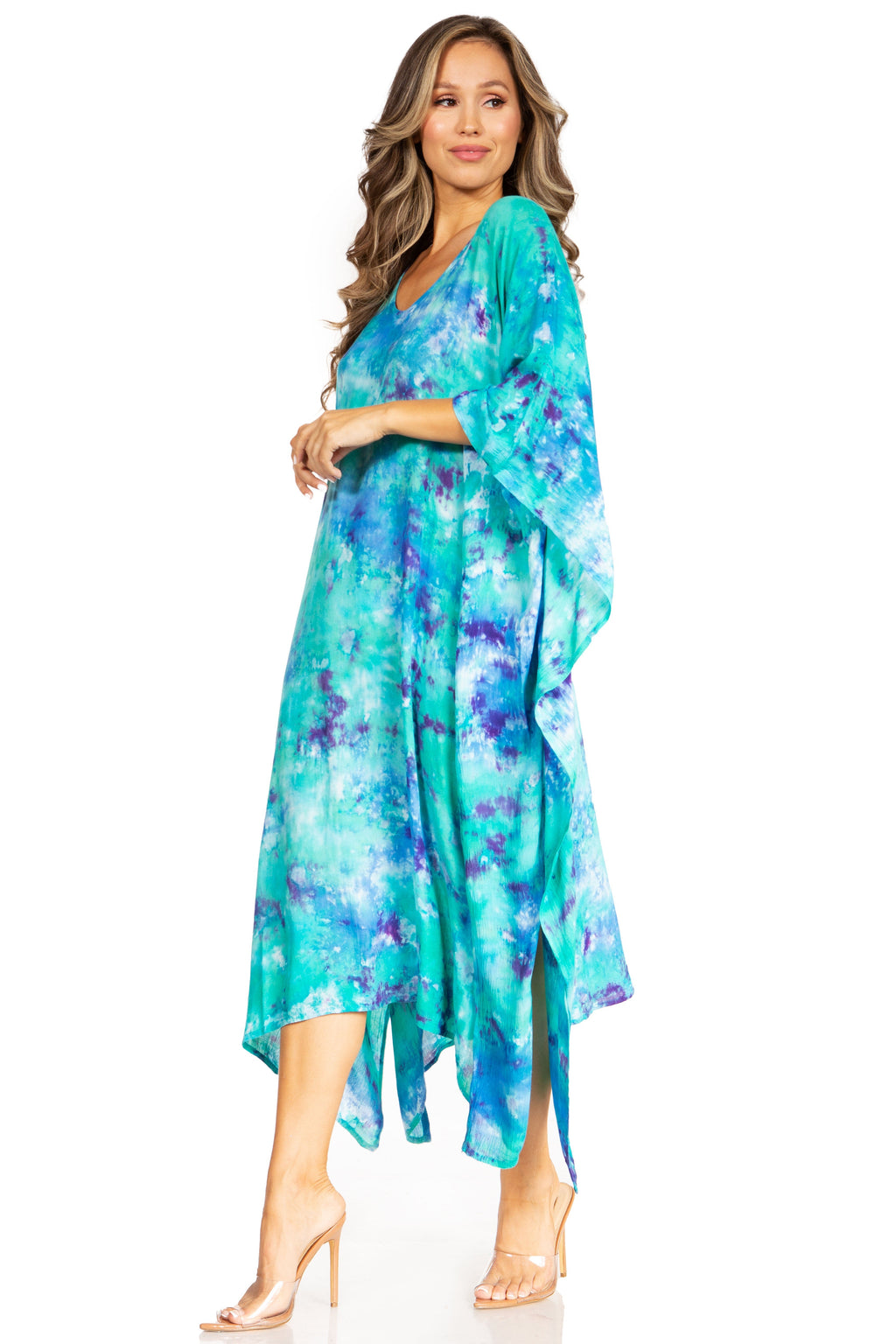 Tie Dye Boho Caftan Dress