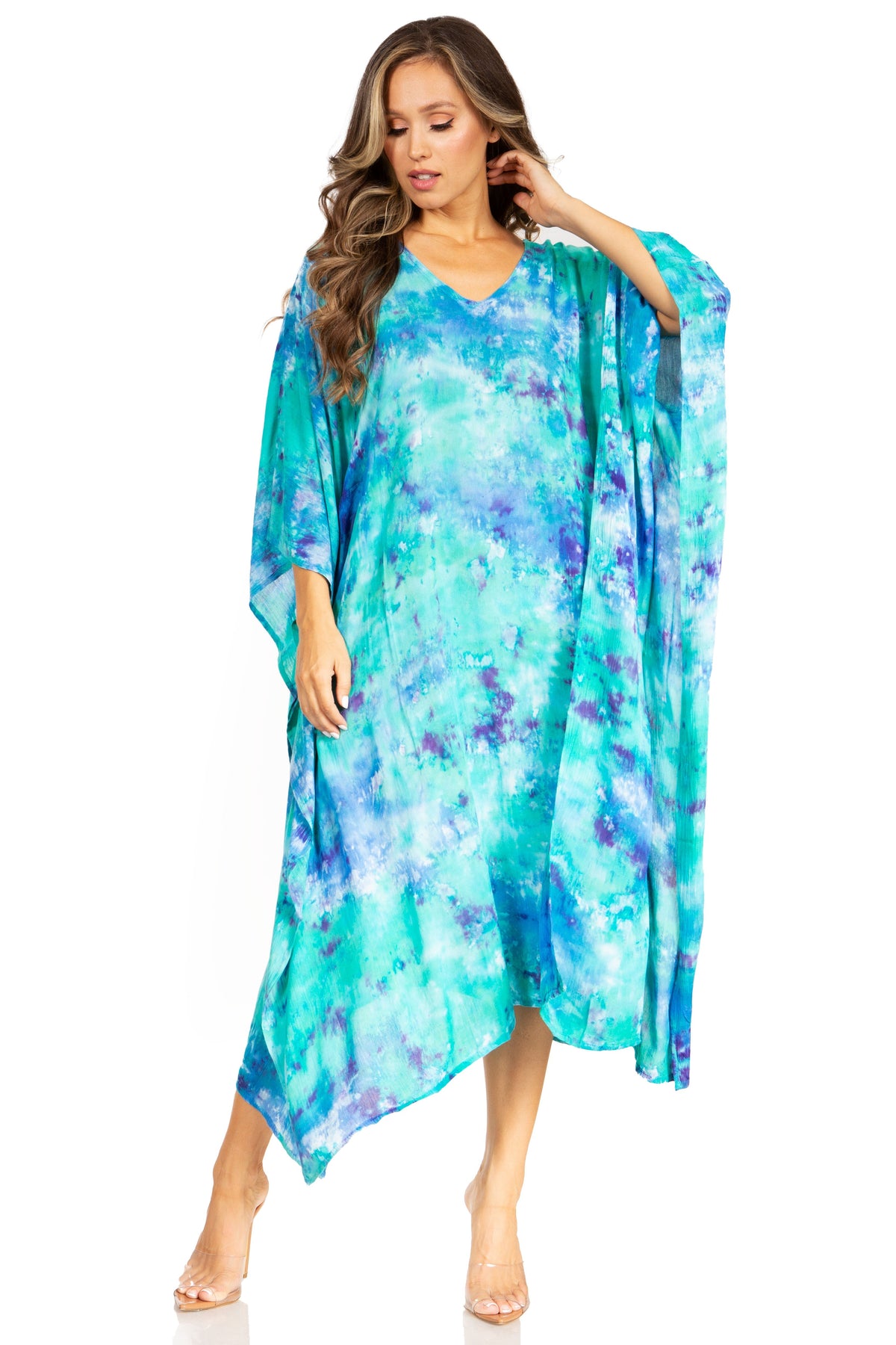 Tie Dye Boho Caftan Dress