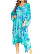 Tie Dye Boho Caftan Dress