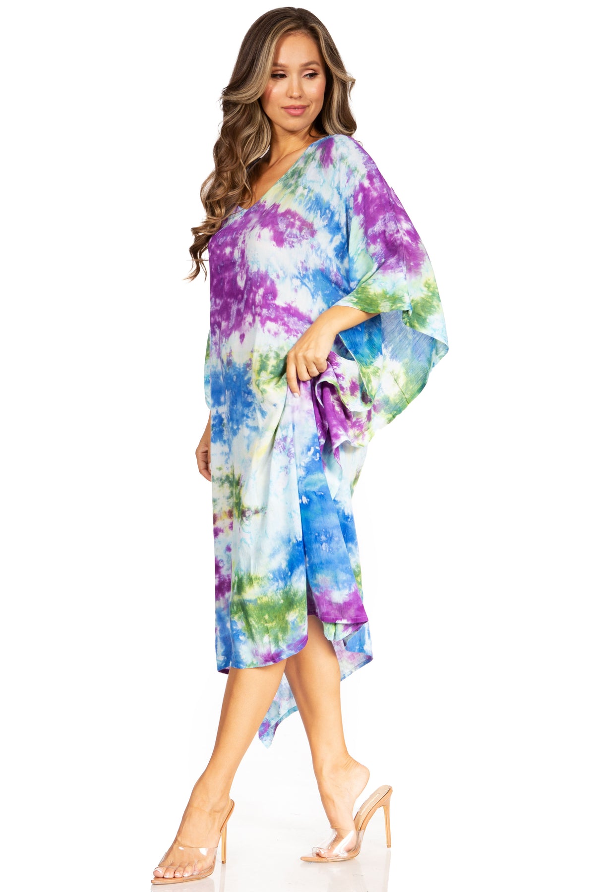 Tie Dye Boho Caftan Dress