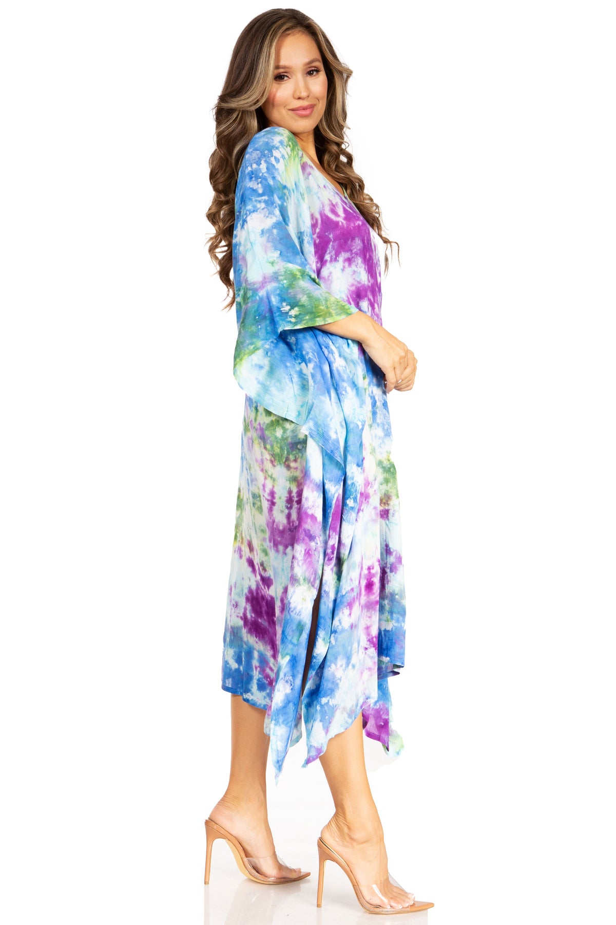 Tie Dye Boho Caftan Dress