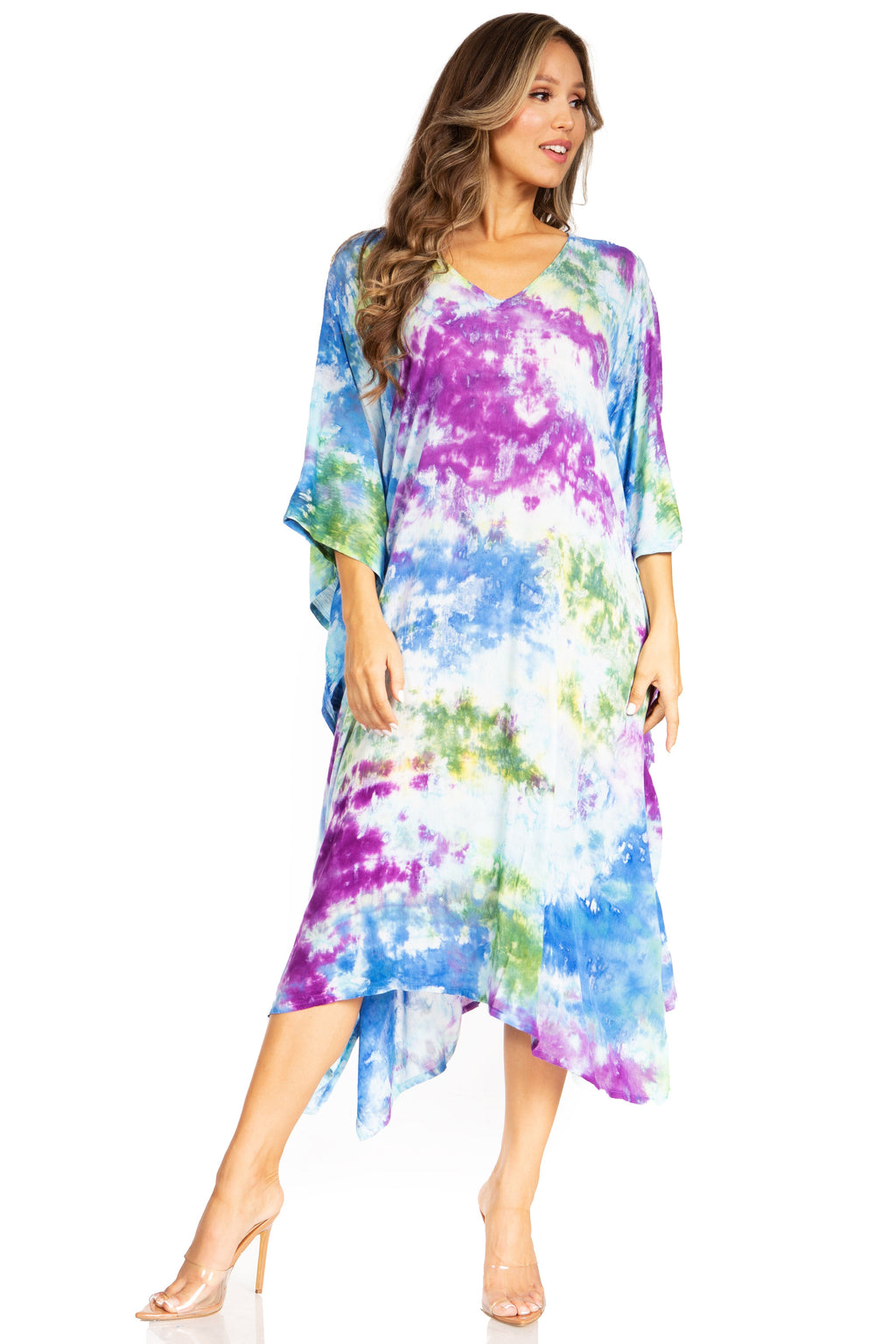 Tie Dye Boho Caftan Dress