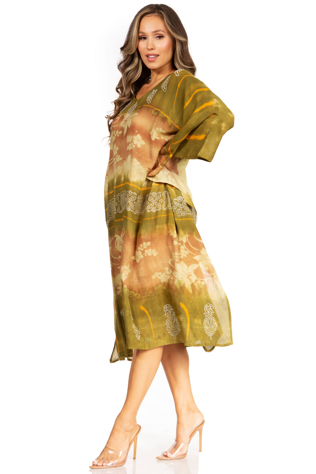 Tie Dye Boho Caftan Dress