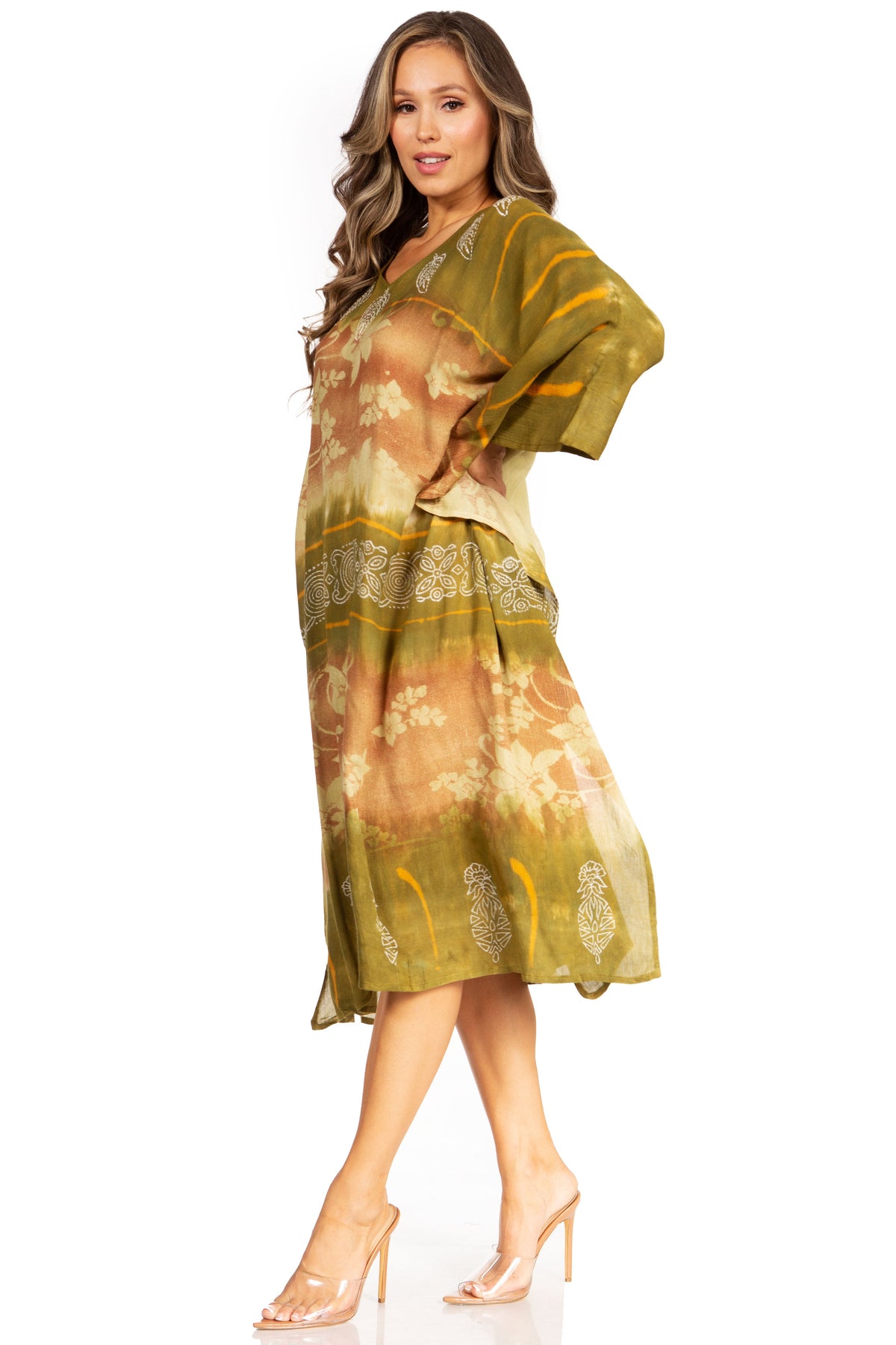 Tie Dye Boho Caftan Dress