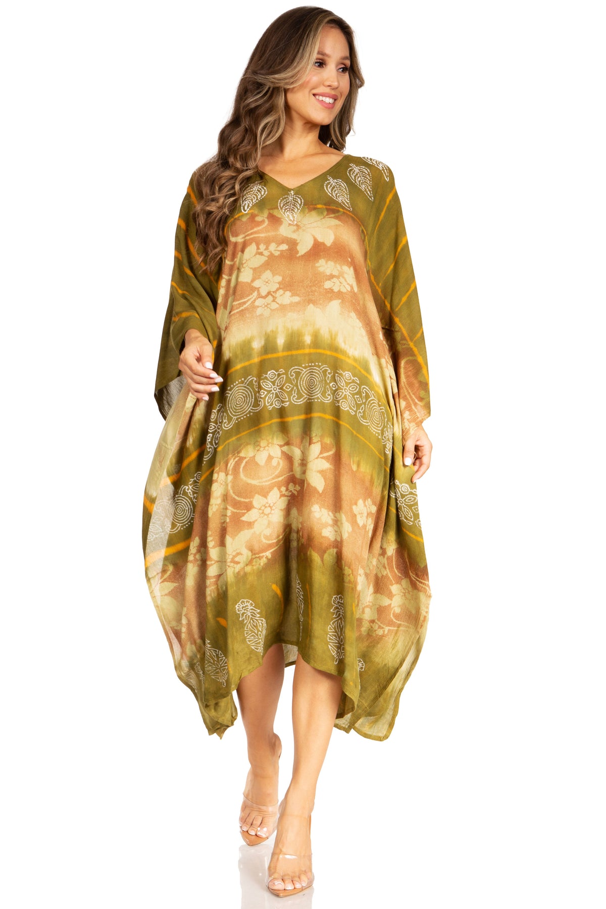 Tie Dye Boho Caftan Dress