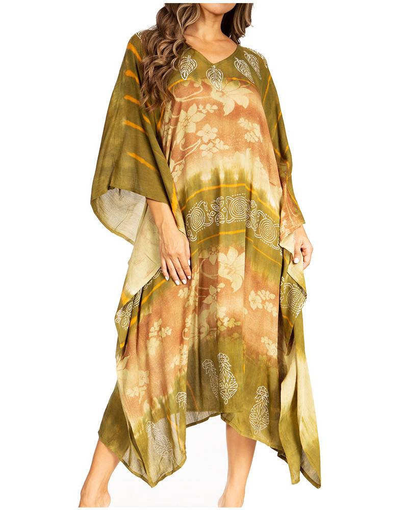 Tie Dye Boho Caftan Dress