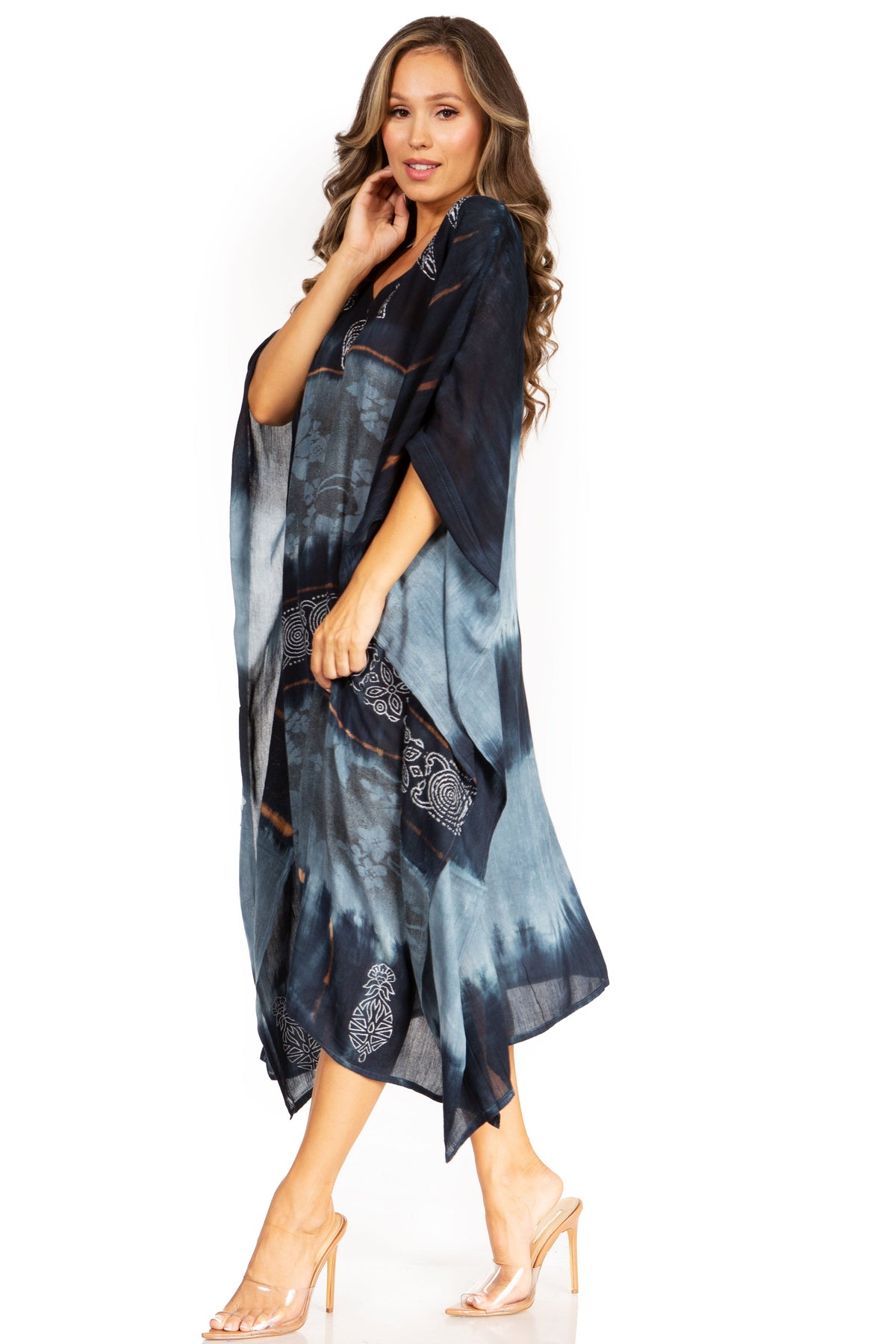 Tie Dye Boho Caftan Dress