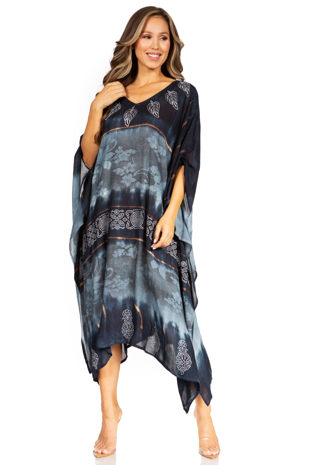 Tie Dye Boho Caftan Dress