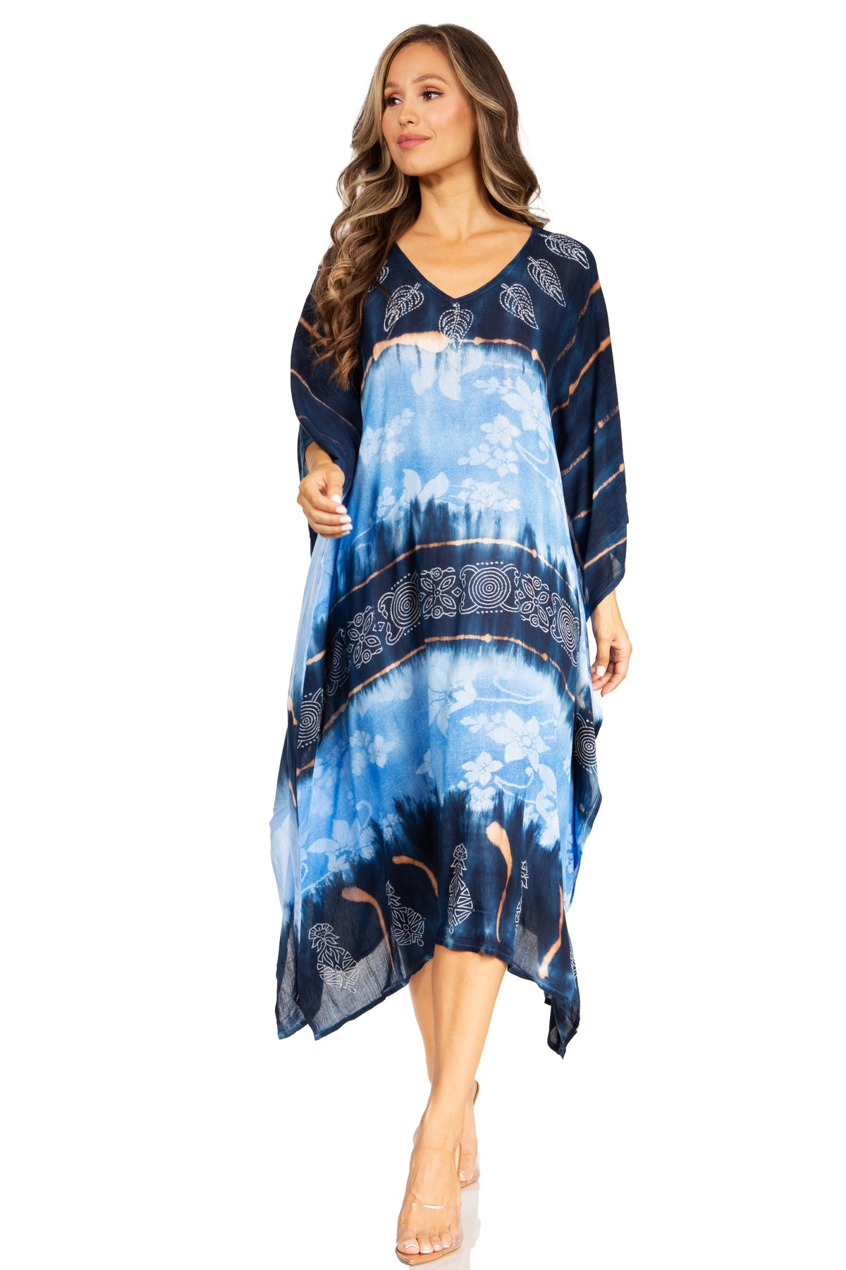 Tie Dye Boho Caftan Dress