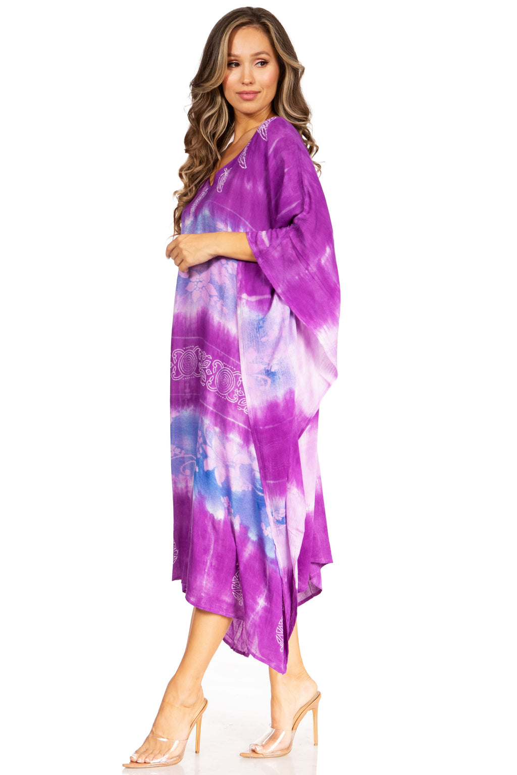 Tie Dye Boho Caftan Dress