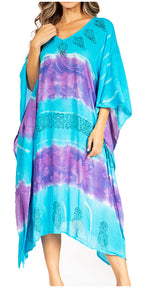 Tie Dye Boho Caftan Dress