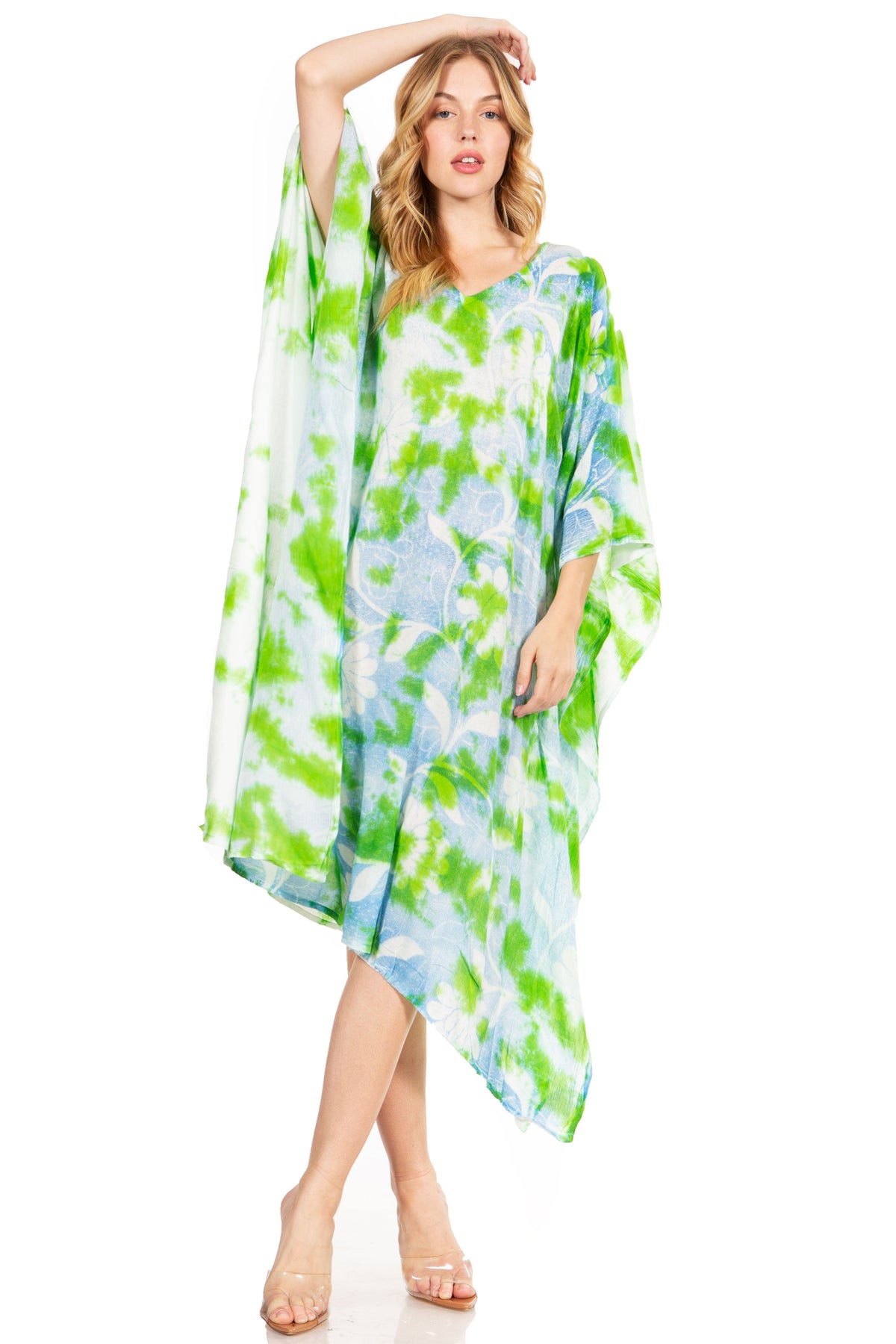 Tie Dye Boho Caftan Dress
