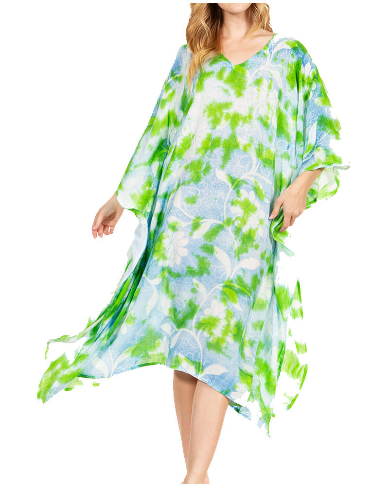 Tie Dye Boho Caftan Dress