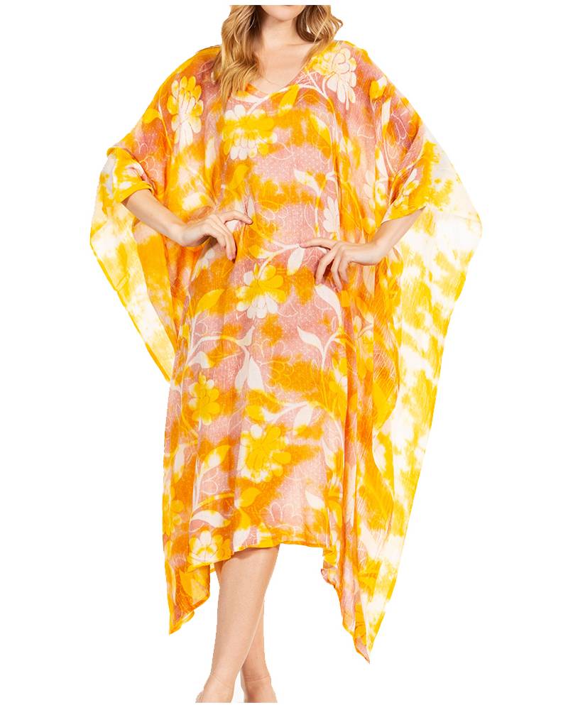Tie Dye Boho Caftan Dress