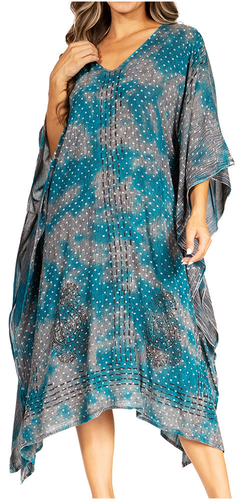 Tie Dye Summer Caftan Dress