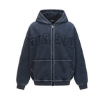 Vintage Letter Zip Hoodie