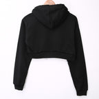 Women's Solid Crop Hoodie