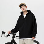 Layered V-Neck Hooded Sweatshirt
