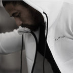Cotton Letter Print Zip Hoodie