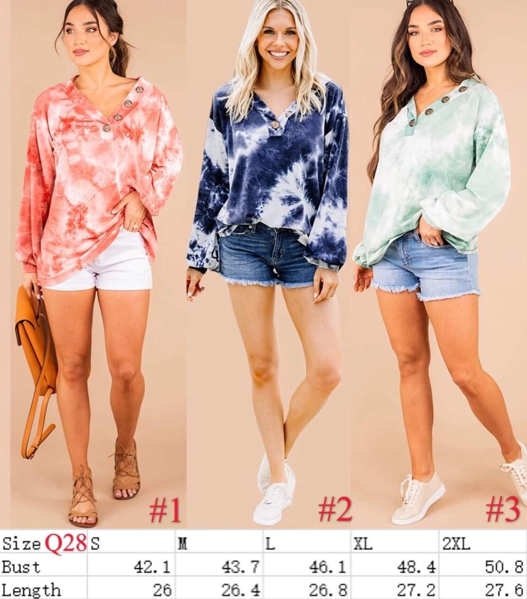 Tye Dye Button Up Top (Blue)