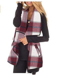 Plaid Flannel Vest (Red/Navy/White)