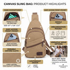 Canvas Sling Bag | Lightweight Crossbody for Men & Women