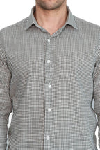 Green Houndstooth Cotton Shirt