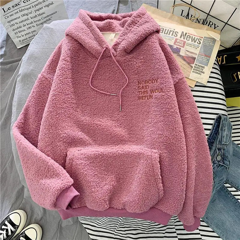 Loose Fleece Pocket Hoodie