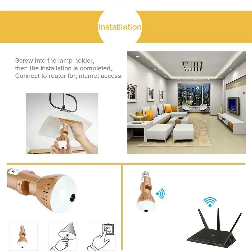 2MP 360° WiFi Camera Bulb