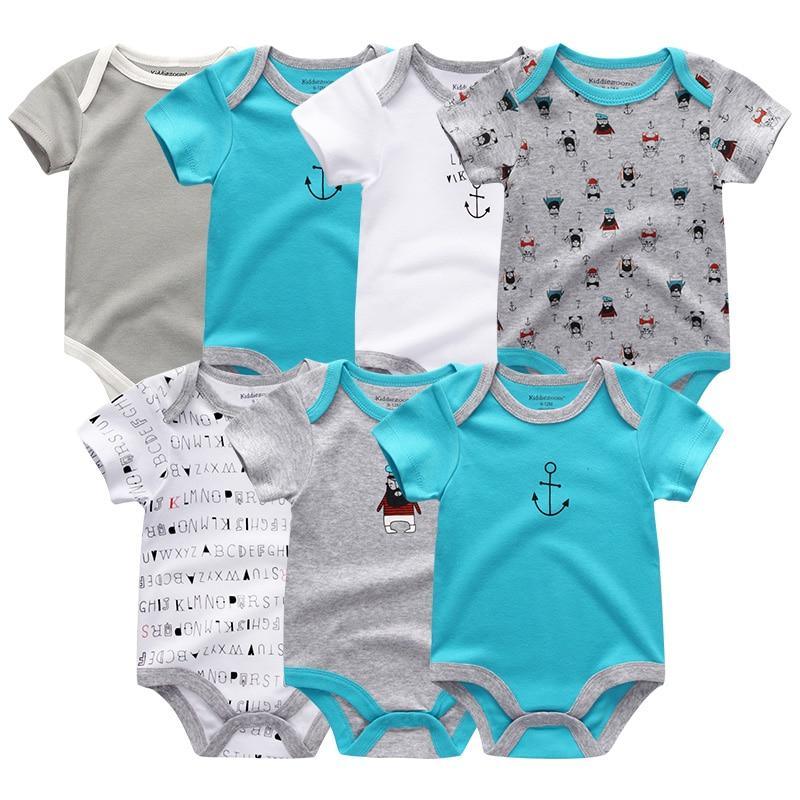 7-Piece Cotton Baby Romper Set