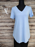V-Neck Short Sleeve (Spring Blue)