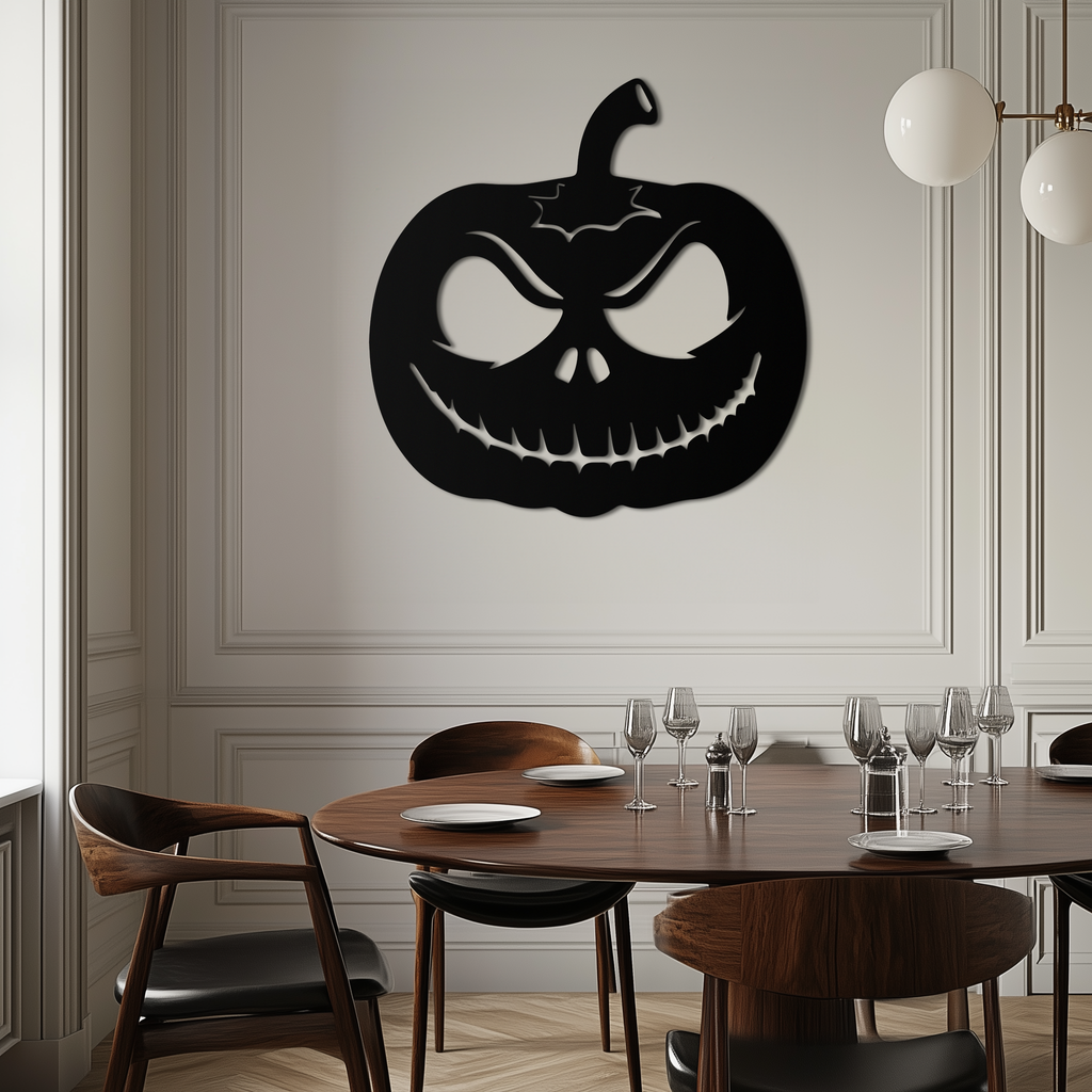Pumpkin Metal Wall Art – Halloween Jack-O'-Lantern Decor- KAF282
