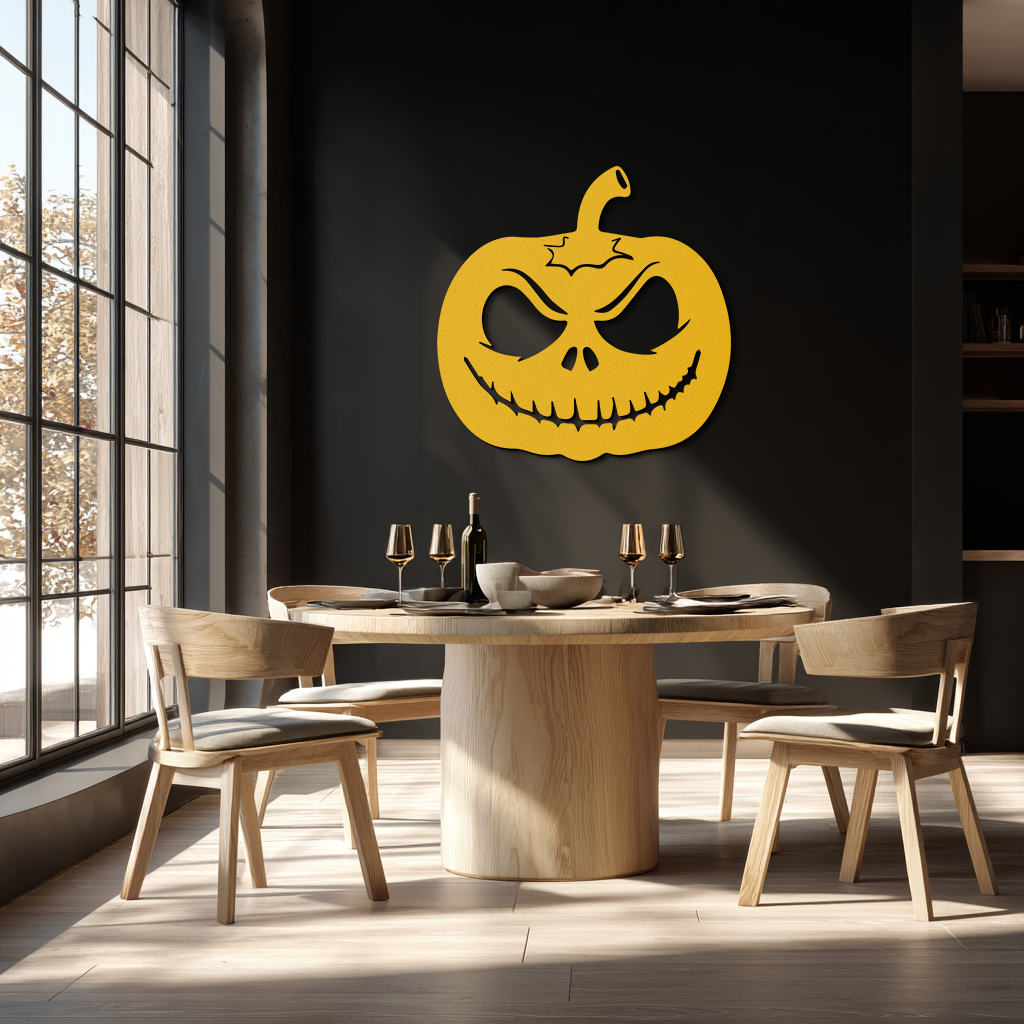 Pumpkin Metal Wall Art – Halloween Jack-O'-Lantern Decor- KAF282